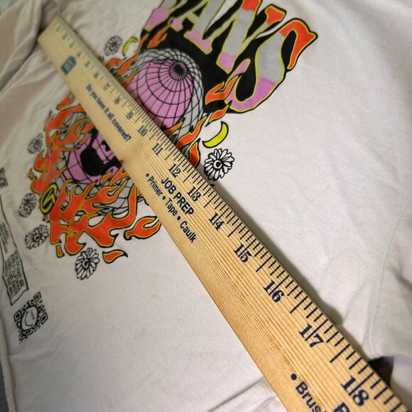 Vans Cropped Graphic Tee Womens Small Long Sleeves Skater Streetwear Alt Girl - Picture 4 of 7